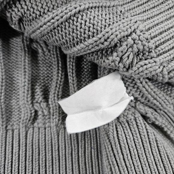 VTG 90s Blumarine Uomo Italy Gray Chunky Cable Knit Cotton Sweater L (modern M) - Picture 8 of 8